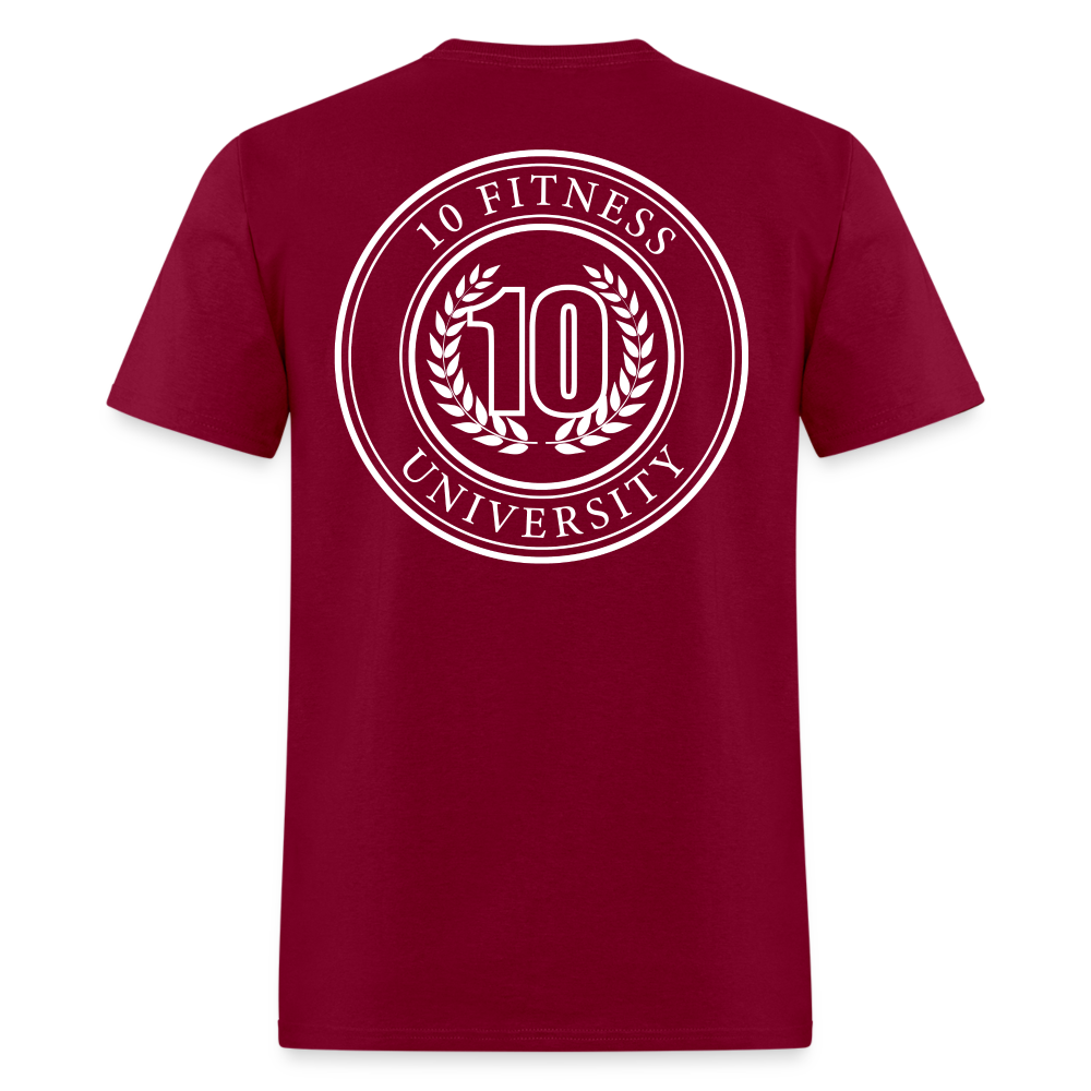 10 Fitness University- Seal Unisex Short Sleeve - burgundy