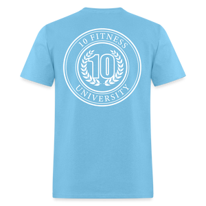 10 Fitness University- Seal Unisex Short Sleeve - aquatic blue