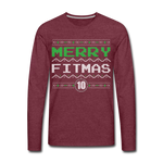 Load image into Gallery viewer, Men&#39;s Fitmas Long Sleeve T-Shirt - heather burgundy
